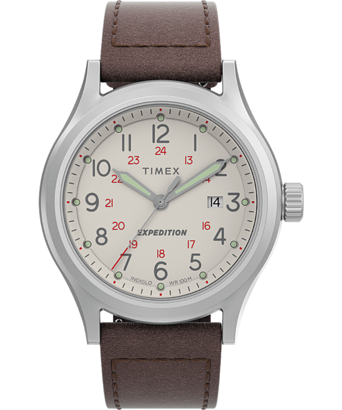 Timex Expedition® Sierra 41mm Leather Strap Watch