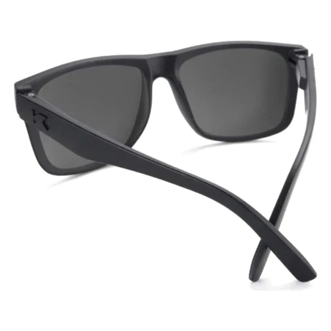 Torrey Pines sunglasses in black on black with smoke lenses, back view, The Simple Man