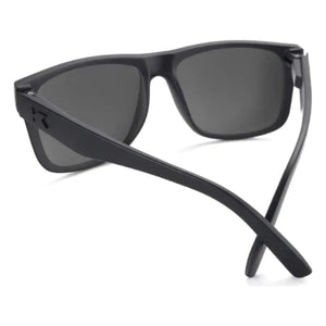 Torrey Pines sunglasses in black on black with smoke lenses, back view, The Simple Man