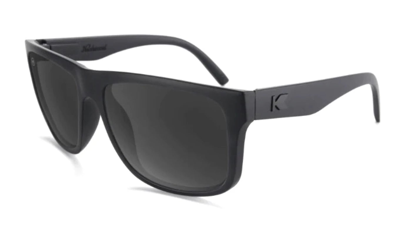 Knockaround Torrey Pines Black on Black Sunglasses Angled Front View