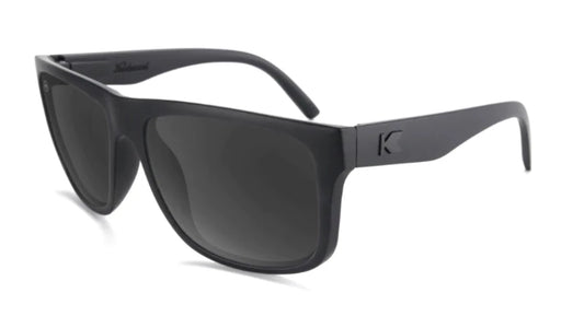 Knockaround Torrey Pines Black on Black Sunglasses Angled Front View