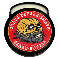 Grave Before Shave Beard Butter in Vanilla Cigar scent 4oz container