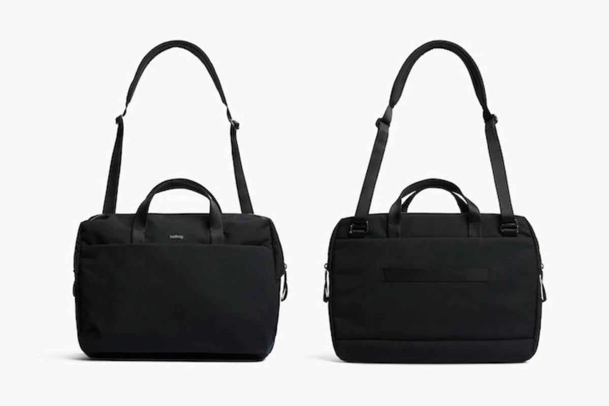 Bellroy Via Work Bag in Black showing both sides of bag