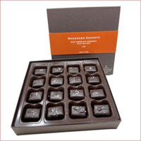 Woodford Reserve Dark Chocolate Sea Salt caramels in their box