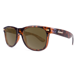 Fort Knocks sunglasses in tortoise shell with amber lenses, angled view, The Simple Man