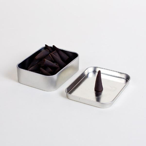 National Park Incense Tin, interior view showing 30 loose incense cones -- The Simple Man