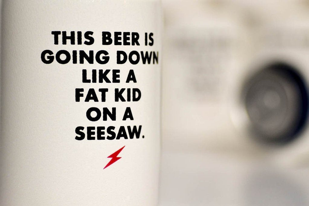 Fat Kid on a Seesaw Beer Koozie
