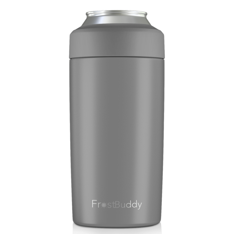 Frost Buddy Universal Can Cooler - Fits all - Stainless Steel Can Cooler  for 12 oz & 16 oz Regular or Slim Cans & Bottles - Stainless Steel (Glow)