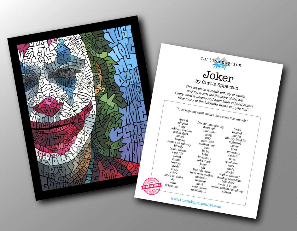 Joker- Word Mosaic Art Print -8X10