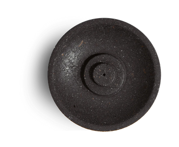 Incense Holder in Black lave Rock Color  top view