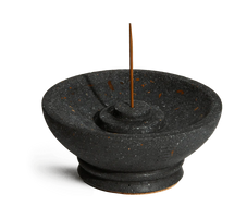 Incense Holder in Black lave Rock Color