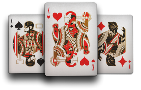 Red Avengers Playing card deck showing king card details