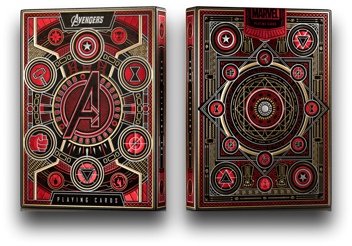 Red Avengers Playing card deck in packaging