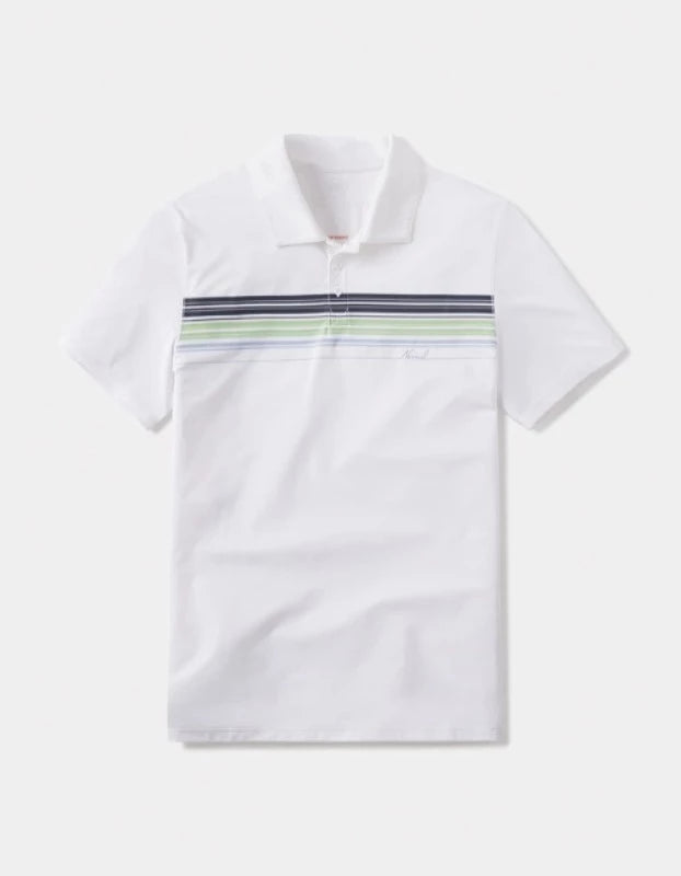 The Normal Brand Normal Script Performance Polo shirt in White - Flat Lay View