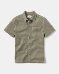 The Normal Brand Sequoia Button Down Shirt in Moss - Flat Lay View